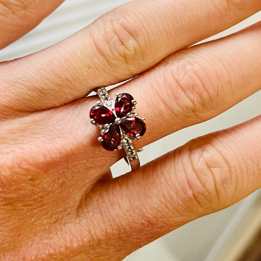 Size 8 Rajasthan Garnet And Topaz Ring New